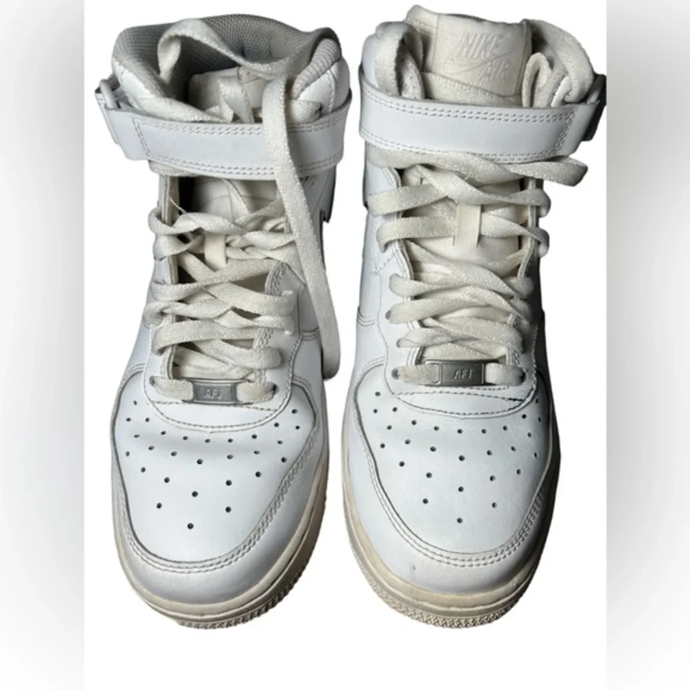 Nike Air Force 1 drip shoes sneakers Size 7Y white & customized black Nike‎ logo
